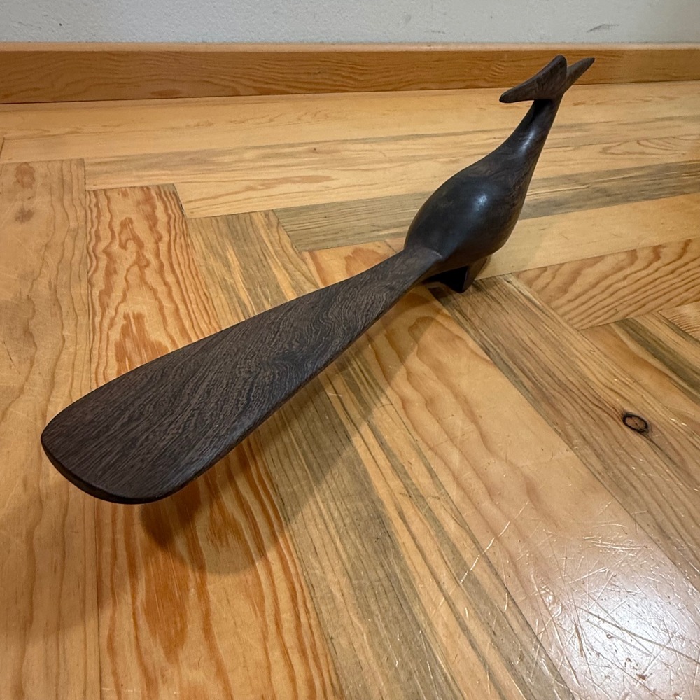 Vintage 70s Wooden Mid Century Modern Decor Folk Art Bird Carving Sculpture - Picture 12 of 13